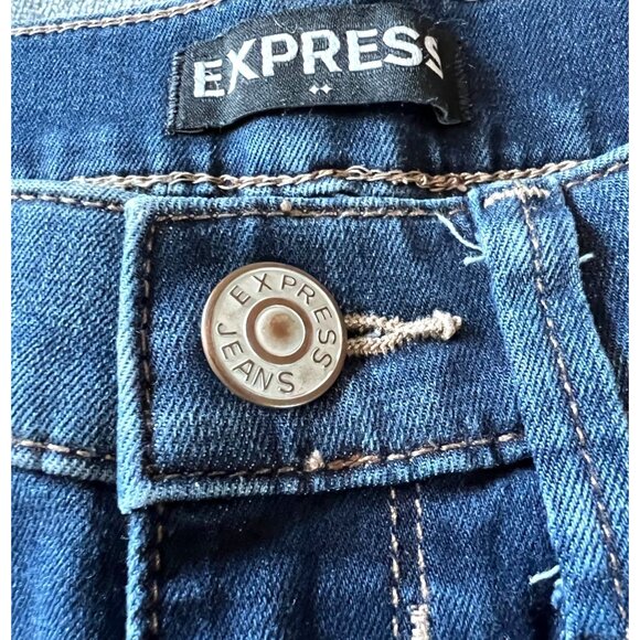 Express Womens Distressed Floral Embroidered Skinny Legging Jeans Size 0 Cotton - Picture 5 of 16